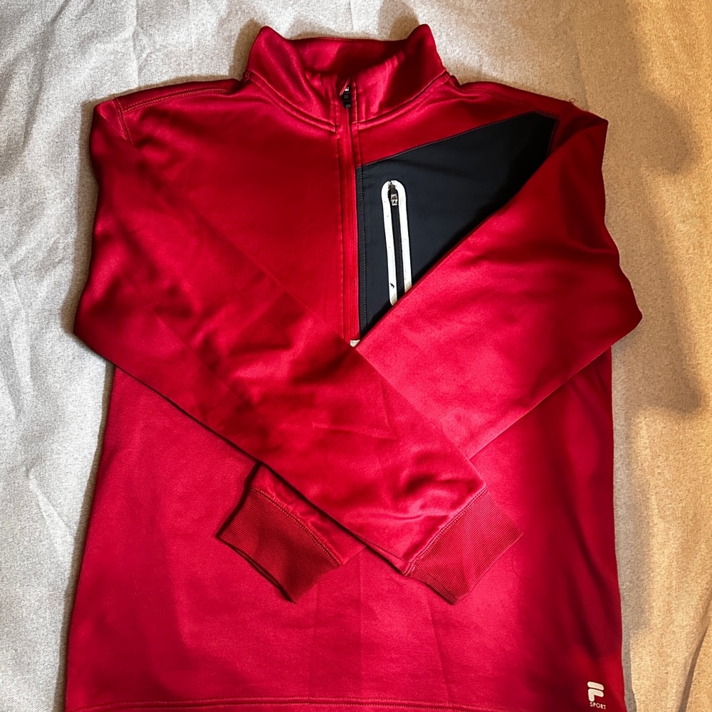 Fila Red and Black Zip Up Sweater